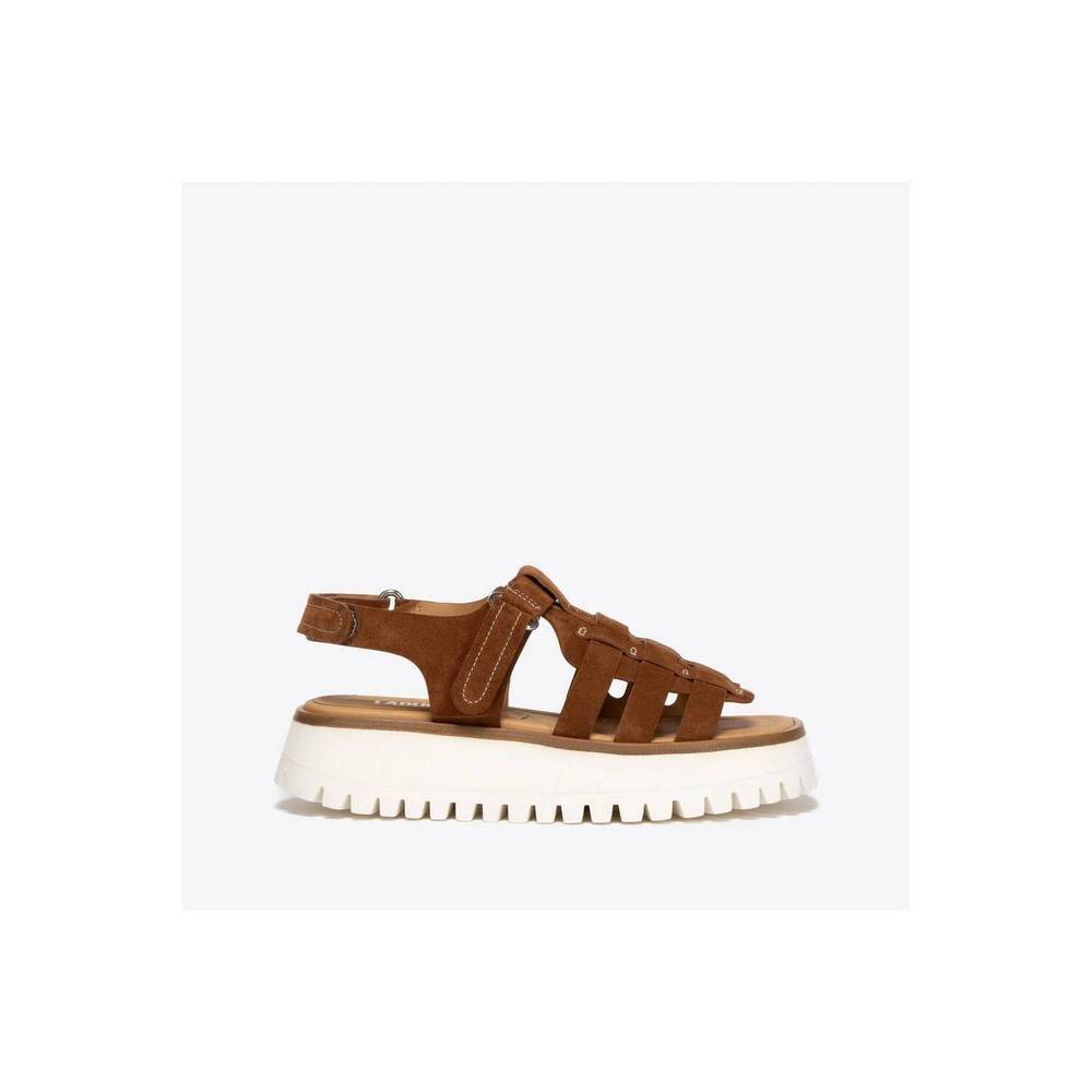 NEW LABUCQ women's boomer suede sandals in tan